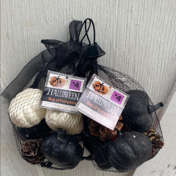 NWT 2 Bags of Black and White orange Pumpkins - Picture 2 of 4